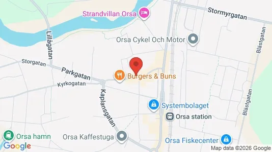 Affärslokaler till försäljning i Orsa - kort over placeringen
