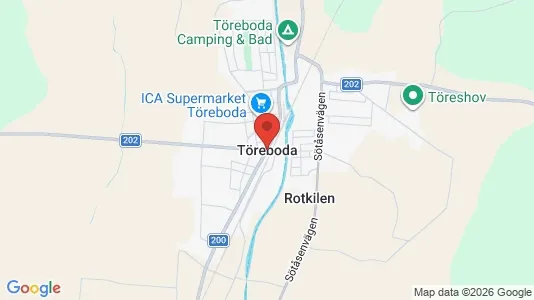 Affärslokaler att hyra i Töreboda - kort over placeringen