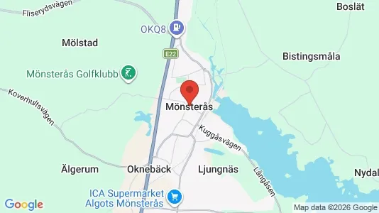 Industrilokaler till försäljning i Mönsterås - kort over placeringen
