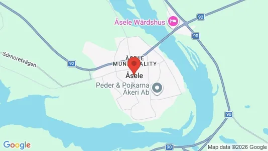 Bostadsfastigheter till försäljning i Åsele - kort over placeringen
