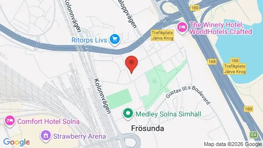 Bostadsfastigheter till försäljning i Solna - kort over placeringen