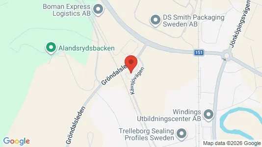 Affärslokaler till försäljning i Värnamo - kort over placeringen