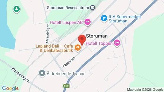Affärslokaler till försäljning i Storuman - kort over placeringen