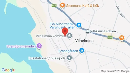 Affärslokaler till försäljning i Vilhelmina - kort over placeringen