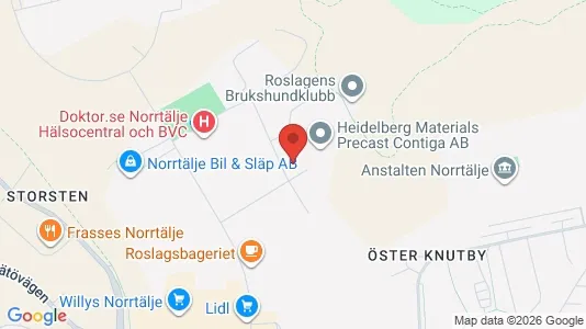 Affärslokaler till försäljning i Norrtälje - kort over placeringen