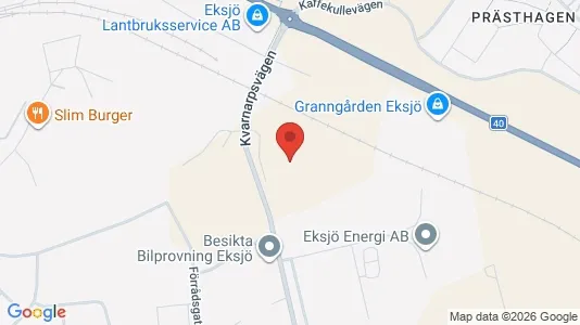 Affärslokaler till försäljning i Eksjö - kort over placeringen