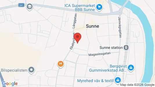 Affärslokaler till försäljning i Sunne - kort over placeringen
