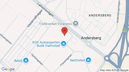 Affärslokaler till försäljning i Halmstad - kort over placeringen