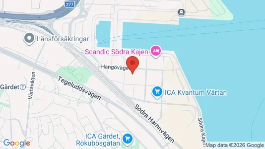 Kontorslokaler att hyra i Gärdet/Djurgården - kort over placeringen