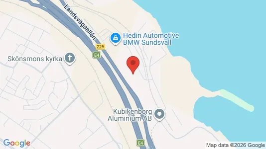 Kontorslokaler att hyra i Sundsvall - kort over placeringen