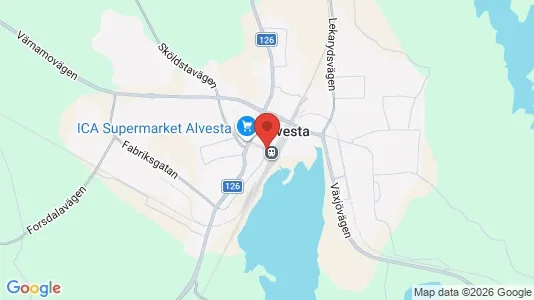 Butikslokaler att hyra i Alvesta - kort over placeringen
