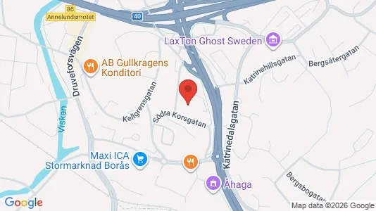 Lagerlokaler att hyra i Borås - kort over placeringen
