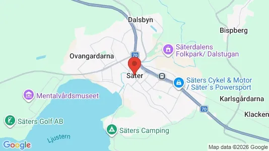 Industrilokaler till försäljning i Säter - kort over placeringen