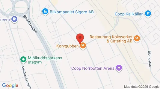 Kontorslokaler att hyra i Luleå - kort over placeringen