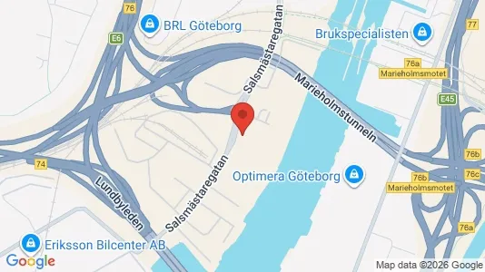 Lagerlokaler att hyra i Göteborg Centrum - kort over placeringen