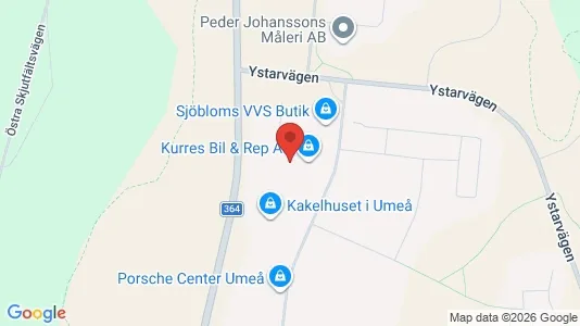 Affärslokaler att hyra i Umeå - kort over placeringen