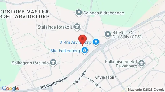 Kontorslokaler att hyra i Falkenberg - kort over placeringen