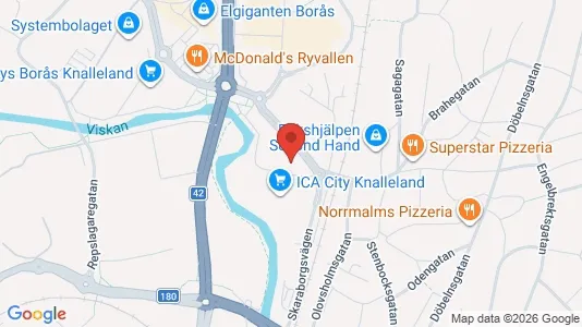 Affärslokaler att hyra i Borås - kort over placeringen