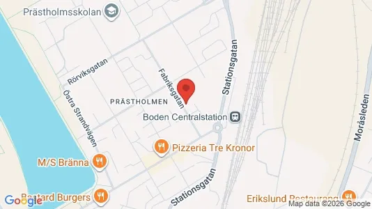 Kontorslokaler att hyra i Boden - kort over placeringen