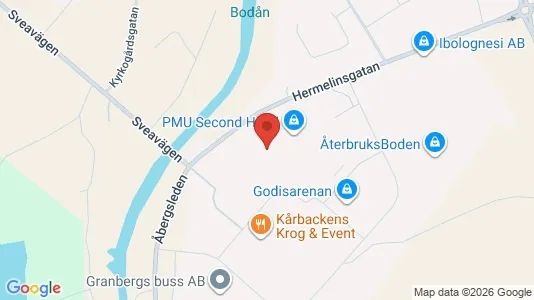 Kontorslokaler att hyra i Boden - kort over placeringen