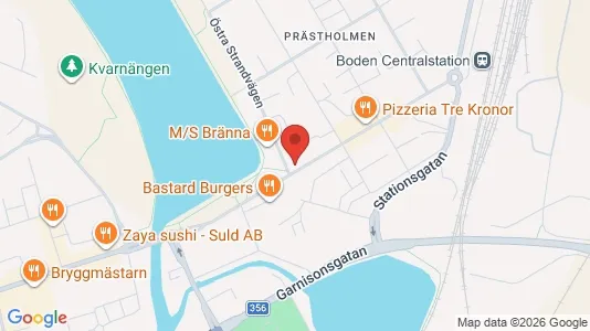 Kontorslokaler att hyra i Boden - kort over placeringen