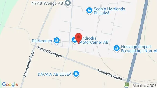 Industrilokaler att hyra i Luleå - kort over placeringen