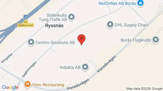 Lagerlokaler att hyra i Borås - kort over placeringen