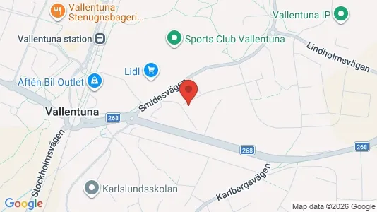 Kontorslokaler att hyra i Vallentuna - kort over placeringen