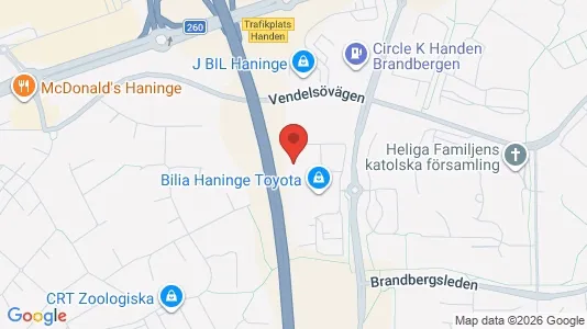 Lagerlokaler att hyra i Haninge - kort over placeringen