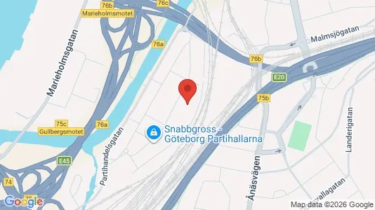 Lagerlokaler att hyra i Göteborg Centrum - kort over placeringen