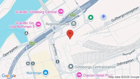 Kontorslokaler att hyra i Göteborg Centrum - kort over placeringen