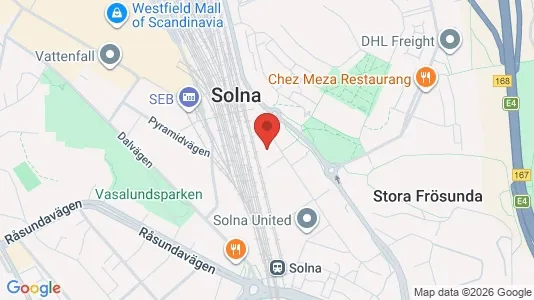 Kontorslokaler att hyra i Solna - kort over placeringen