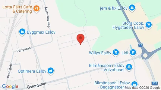 Kontorslokaler att hyra i Eslöv - kort over placeringen