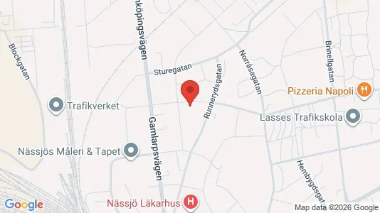 Affärslokaler till försäljning i Nässjö - kort over placeringen