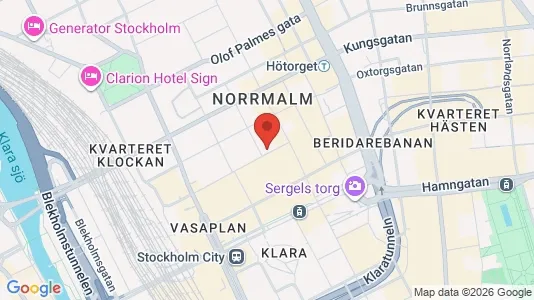 Lagerlokaler att hyra i Stockholm Innerstad - kort over placeringen