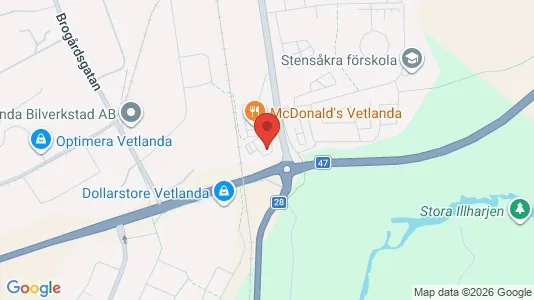 Affärslokaler att hyra i Vetlanda - Bild från Google Street View
