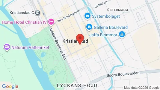 Affärslokaler att hyra i Kristianstad - kort over placeringen