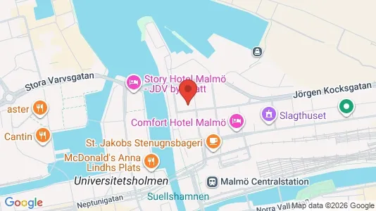 Kontorslokaler att hyra i Malmö Centrum - kort over placeringen