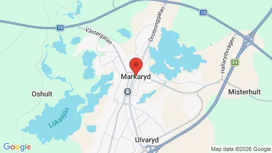 Affärslokaler till försäljning i Markaryd - kort over placeringen