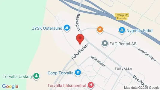 Lagerlokaler att hyra i Östersund - kort over placeringen