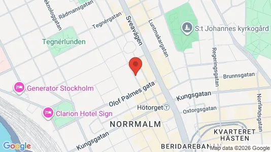 Kontorslokaler att hyra i Stockholm Innerstad - kort over placeringen
