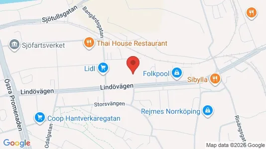 Affärslokaler att hyra i Norrköping - kort over placeringen