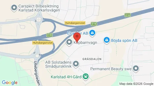 Kontorslokaler att hyra i Karlstad - kort over placeringen