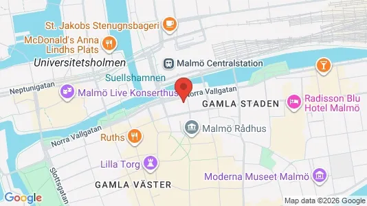 Kontorslokaler att hyra i Malmö Centrum - kort over placeringen
