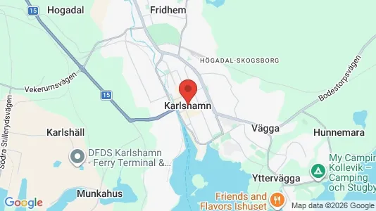 Butikslokaler att hyra i Karlshamn - kort over placeringen