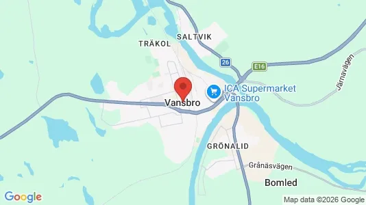Restauranglokaler till försäljning i Vansbro - kort over placeringen
