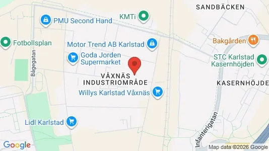 Kontorslokaler att hyra i Karlstad - kort over placeringen