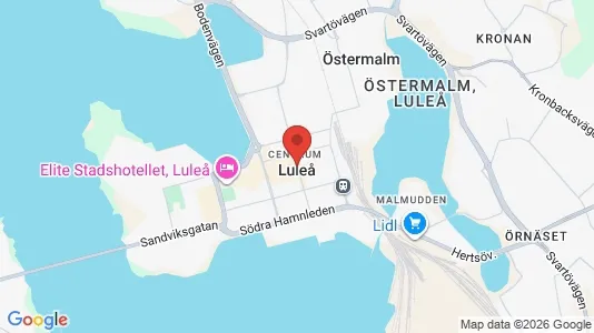 Kontorslokaler att hyra i Luleå - kort over placeringen