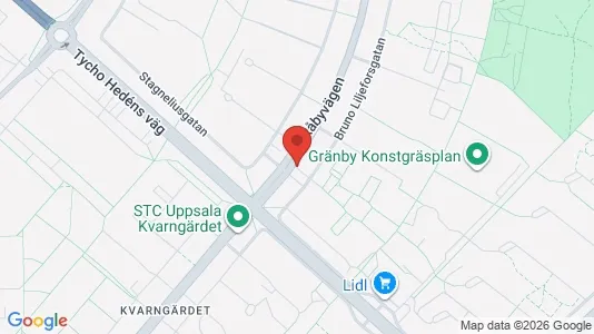 Affärslokaler att hyra i Uppsala - kort over placeringen