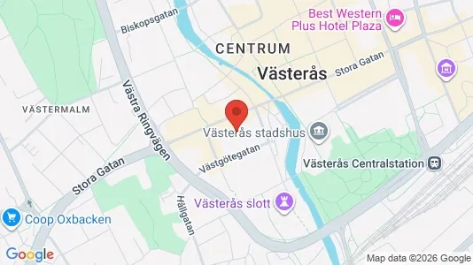Affärslokaler att hyra i Västerås - kort over placeringen
